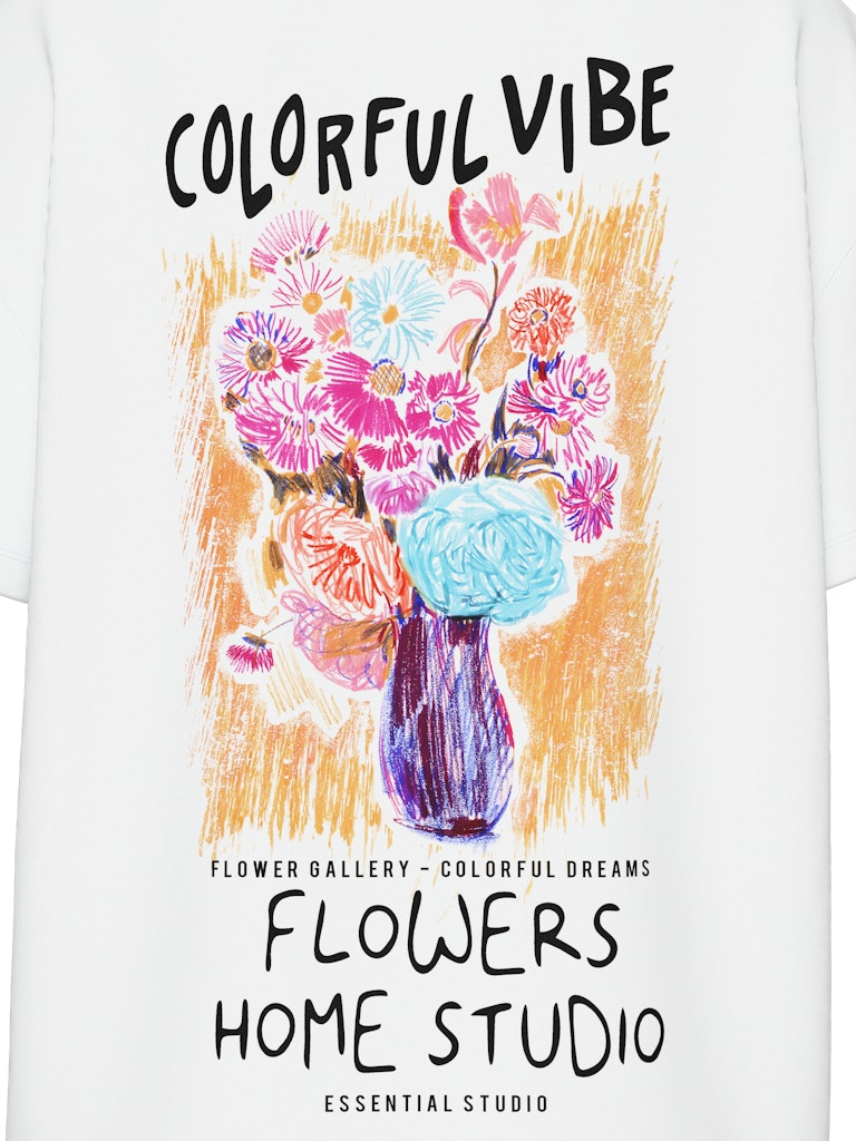 PCFLOWER SS OVERSIZED TEE T-paita