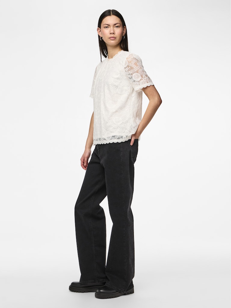 PCOLLINE SS LACE TOP NOOS Pusero