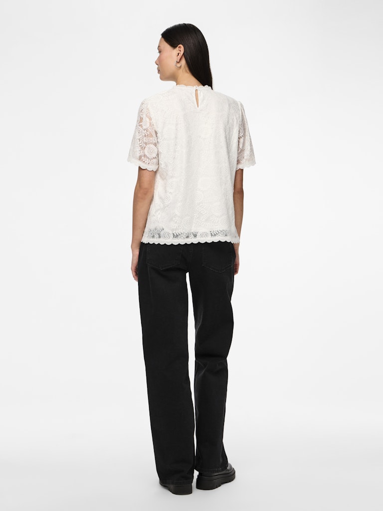 PCOLLINE SS LACE TOP NOOS Pusero