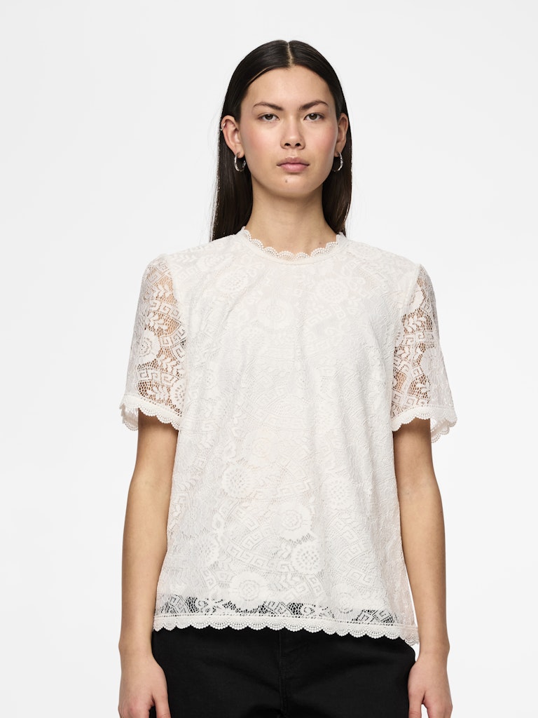PCOLLINE SS LACE TOP NOOS Pusero