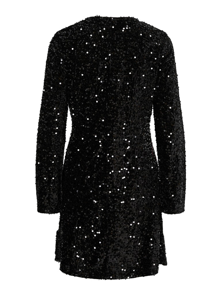 PCKAM LS V-NECK NEW DRESS JRS BC Paljettimekko