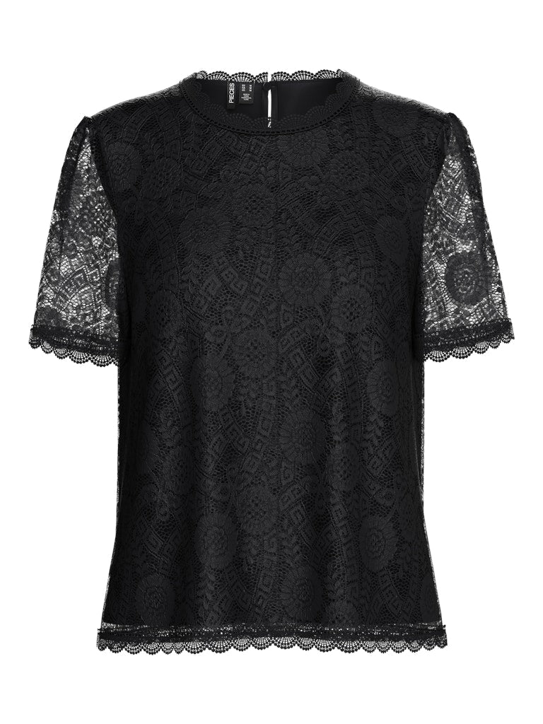 PCOLLINE SS LACE TOP NOOS Pusero