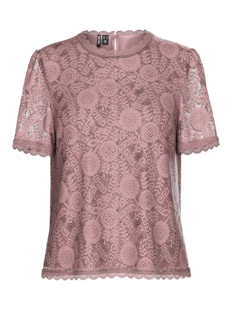 PCOLLINE SS LACE TOP NOOS Pusero