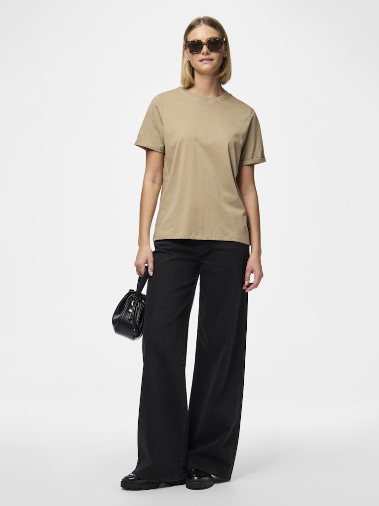 PCRIA SS FOLD UP SOLID TEE NOOS T-paita