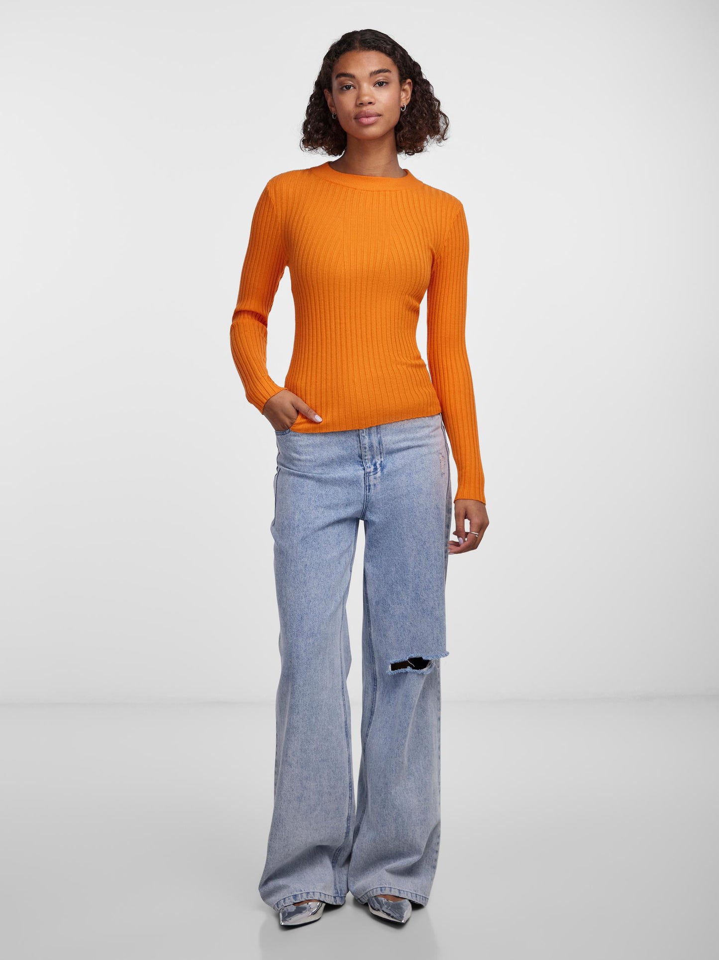 PCCRISTA LS O-NECK KNIT NOOS BC Neule