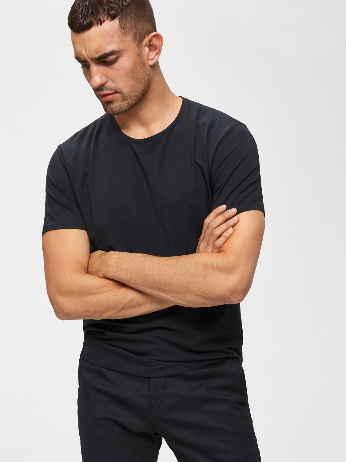 SLHNEWPIMA SS O-NECK TEE B T-paita