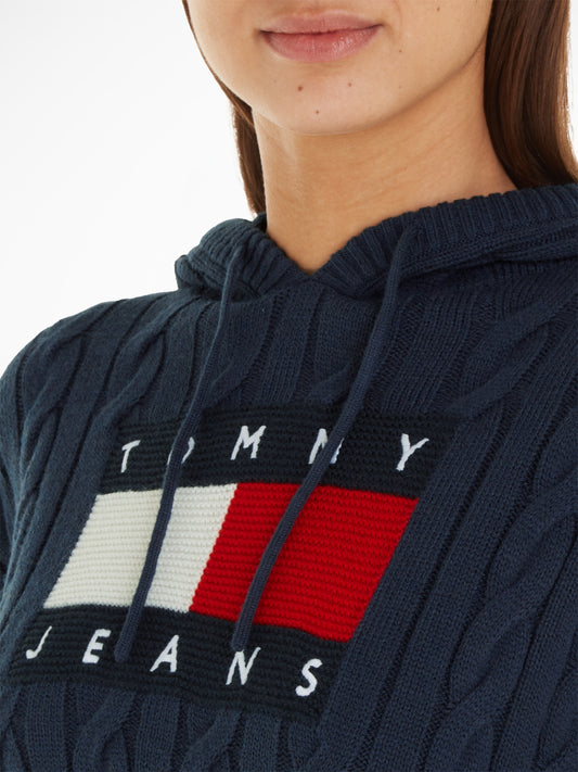 TJW CENTER FLAG CABLE HOODIE Neule