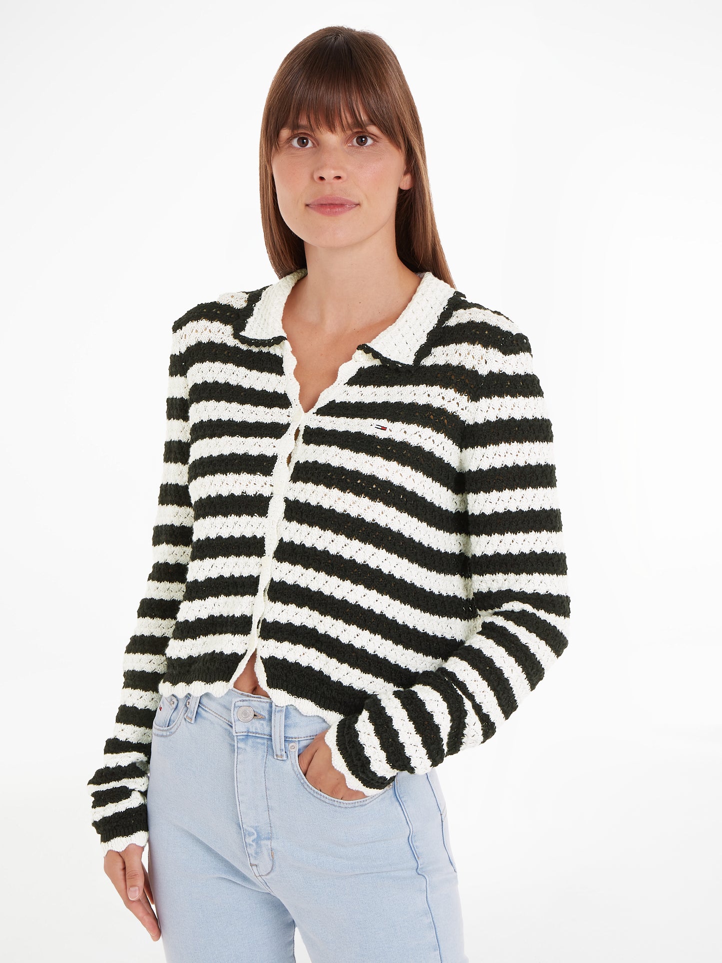 TJW CROCHET STRIPE CARDIGAN Neuletakki