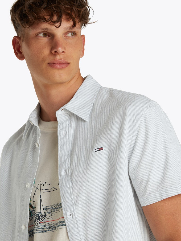 TJM REG LINEN BLEND STP SS SHIRT Paita