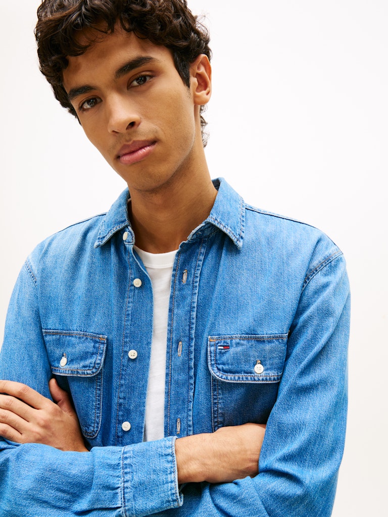 TJM RELAXED DENIM SHIRT EXT BJ8037 Farkkupaita