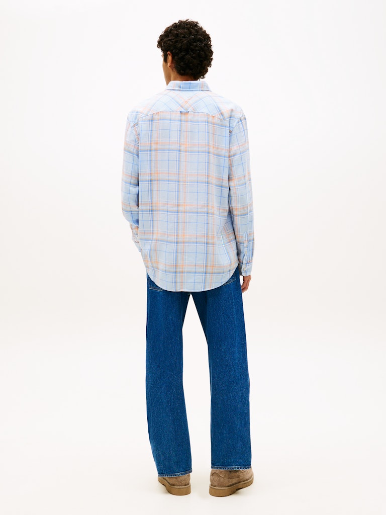 TJM RLX LINEN BLEND CHECK SHIRT Kauluspaita