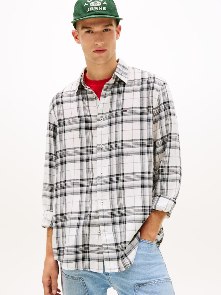TJM RLX LINEN BLEND CHECK SHIRT Kauluspaita