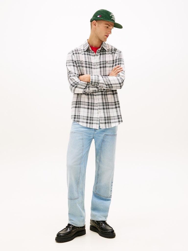 TJM RLX LINEN BLEND CHECK SHIRT Kauluspaita