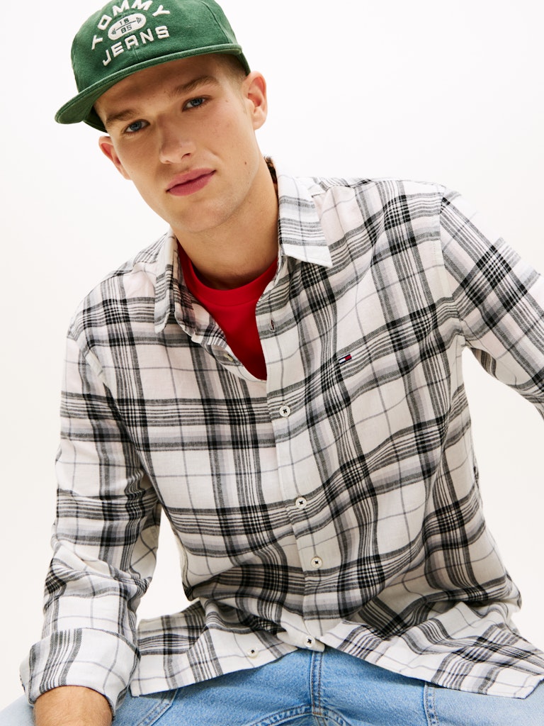 TJM RLX LINEN BLEND CHECK SHIRT Kauluspaita