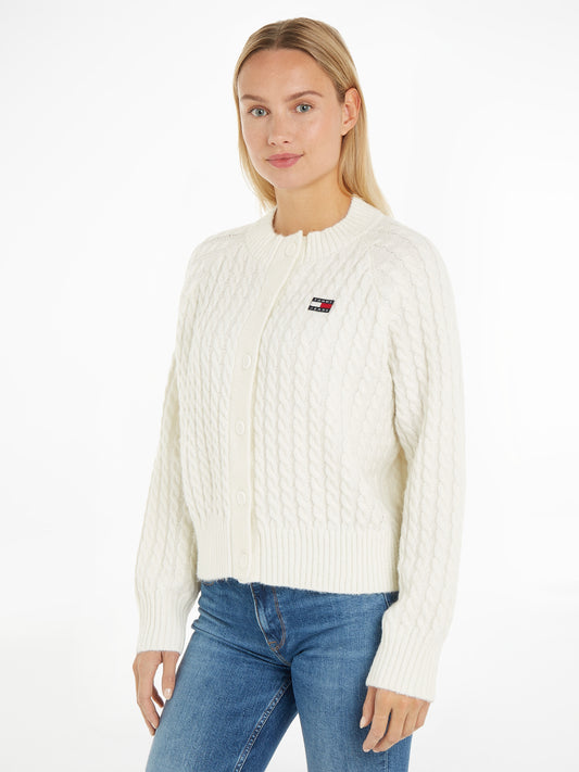 TJW XS BADGE CABLE CARDIGAN Neuletakki