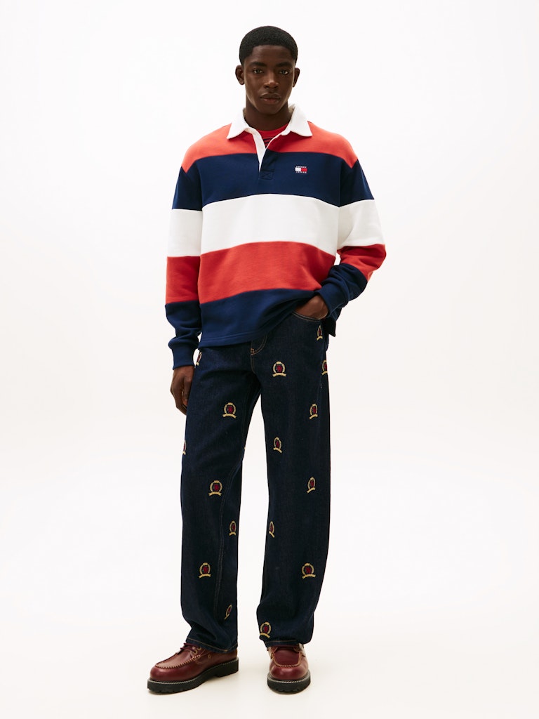 TJM RLX BADGE STRIPE RUGBY Paita