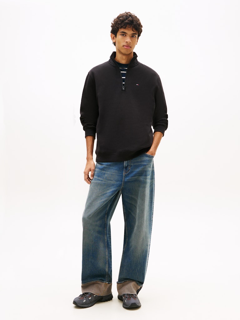 TJM REG FLEECE 1/4ZIP MOCK NECK Collegepaita