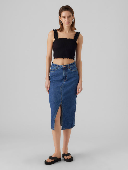 VMVERI HR CALF DENIM SKIRT GA MIX Hame