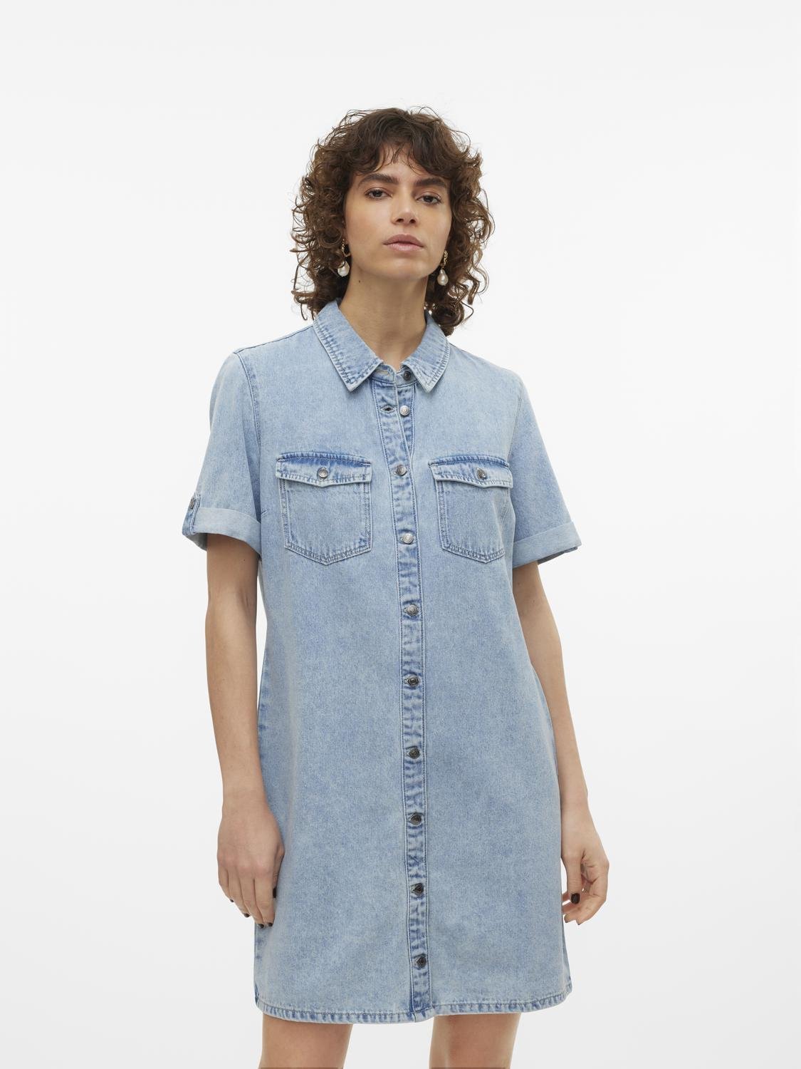 VMJENNIE SS SHORT DENIM DRESS Mekko