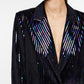 YASELIVA SEQUIN LS LONG BLAZER - SHOW Bleiseri