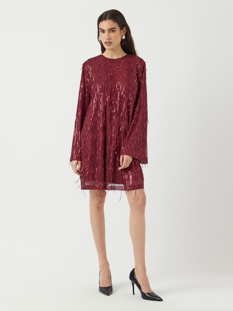 YASLANTRA LS SEQUIN FRINGE DRESS - SHOW Mekko