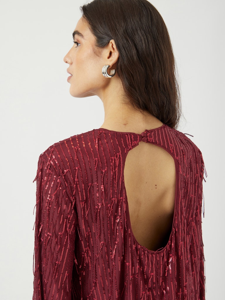 YASLANTRA LS SEQUIN FRINGE DRESS - SHOW Mekko