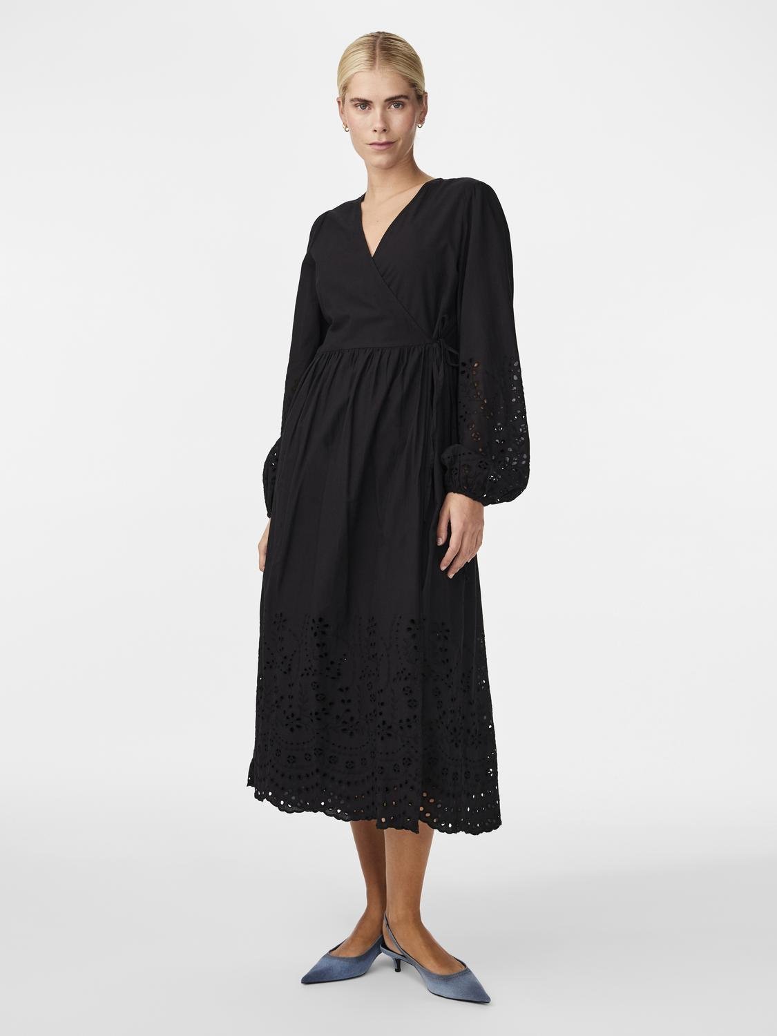 YASLUMA LS LONG WRAP DRESS S. Mekko