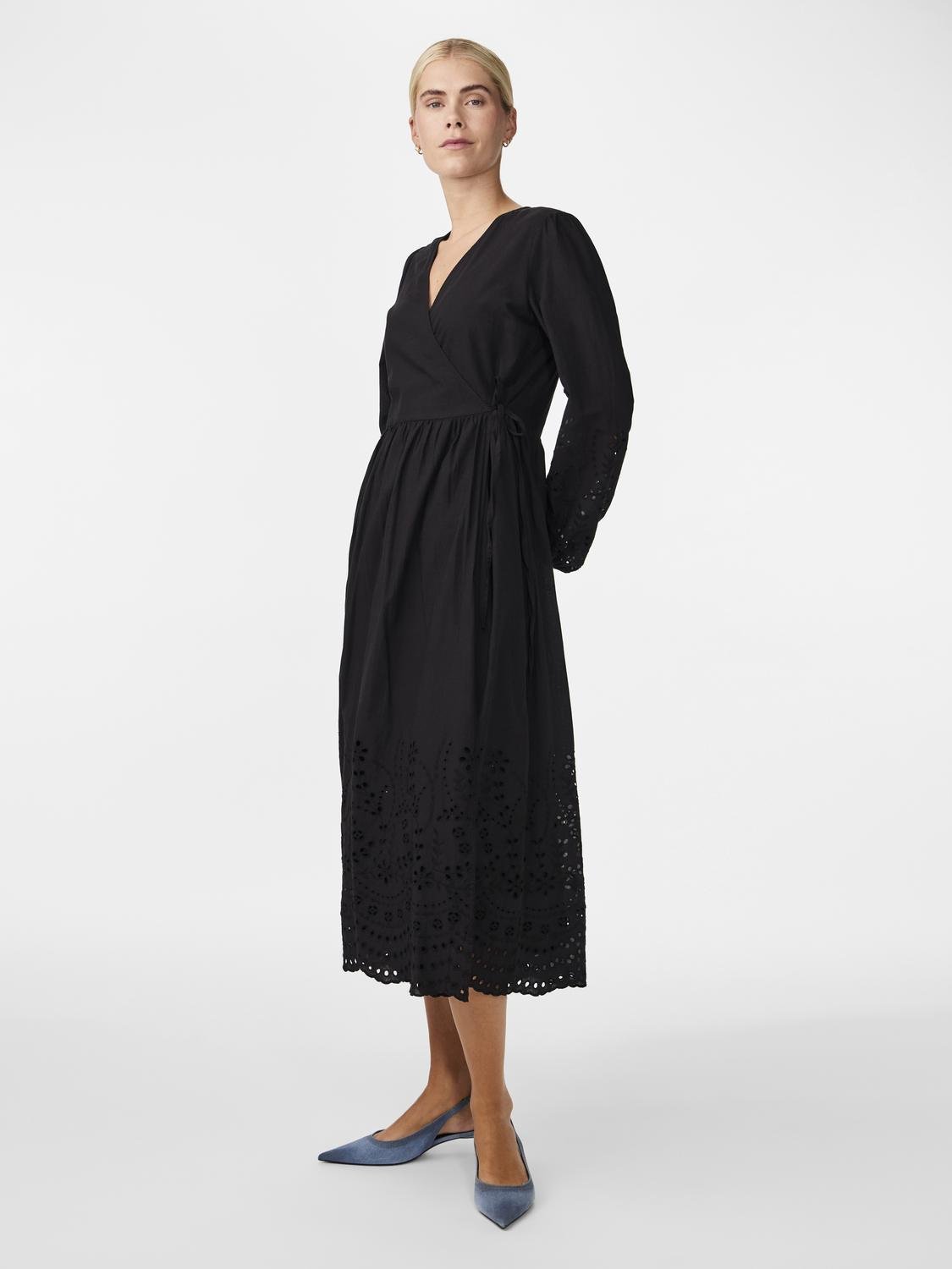 YASLUMA LS LONG WRAP DRESS S. Mekko