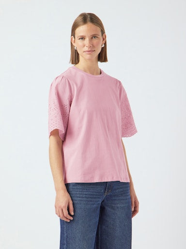 YASLEX SS TOP W. EMB SLEEVES Paita