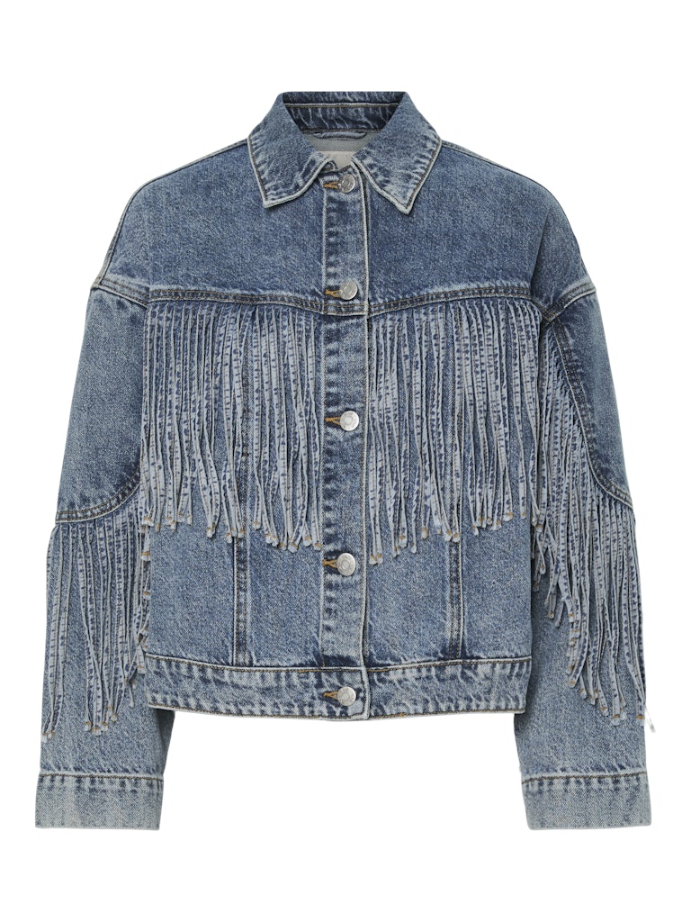 YASAIKO LS DENIM FRINGE JACKET Farkkutakki