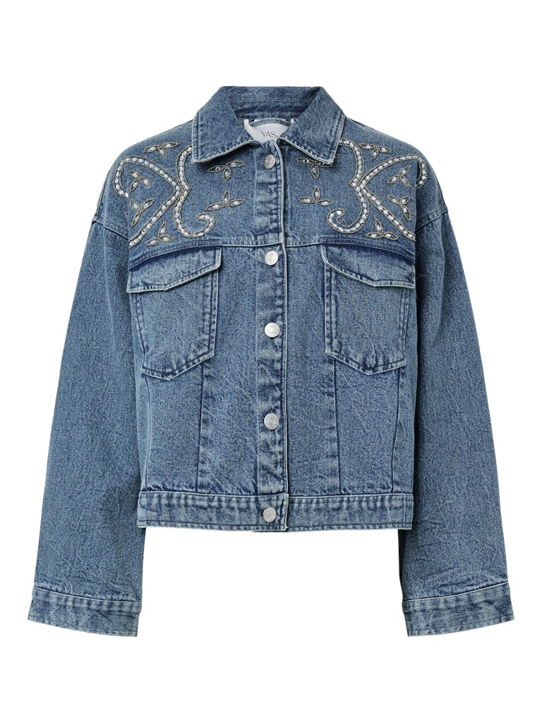 YASVISION LS DENIM EMB JACKET - FEST Farkkutakki