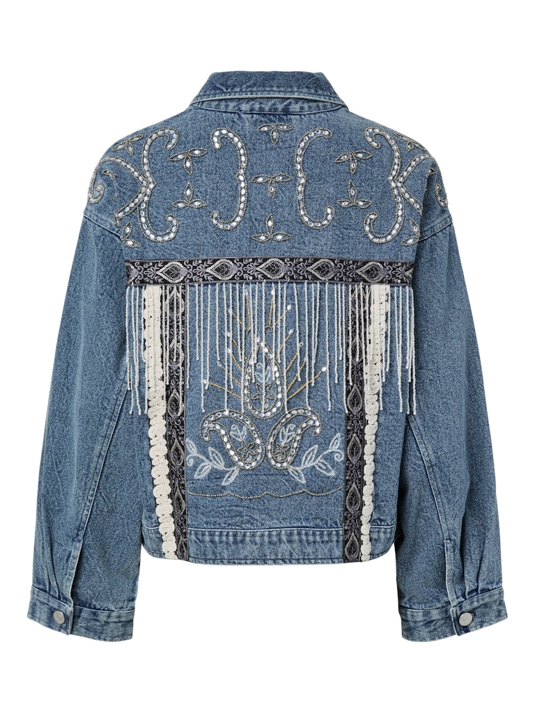 YASVISION LS DENIM EMB JACKET - FEST Farkkutakki
