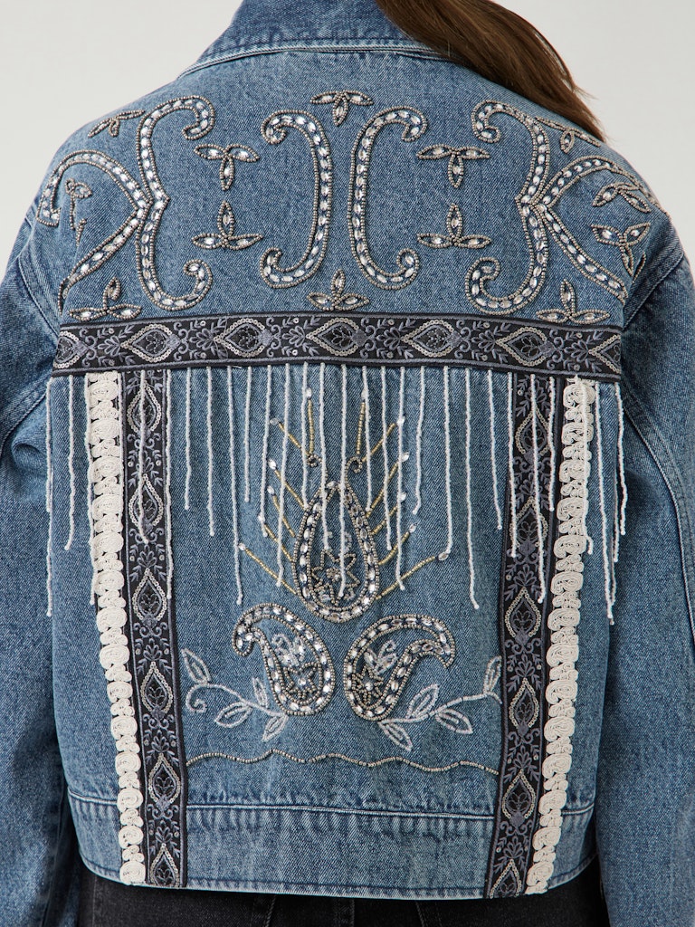 YASVISION LS DENIM EMB JACKET - FEST Farkkutakki