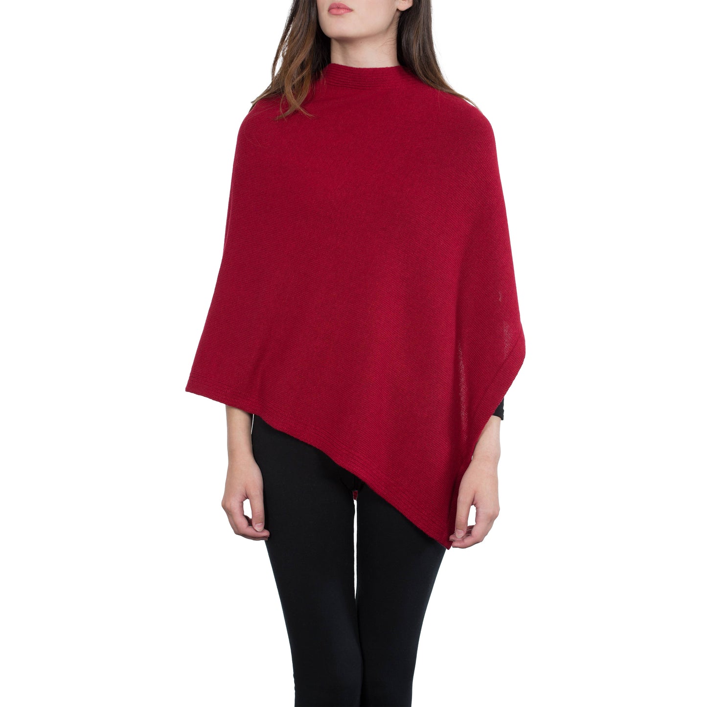 Moon - Women's Square Cashmere-Blend Poncho: Beige
