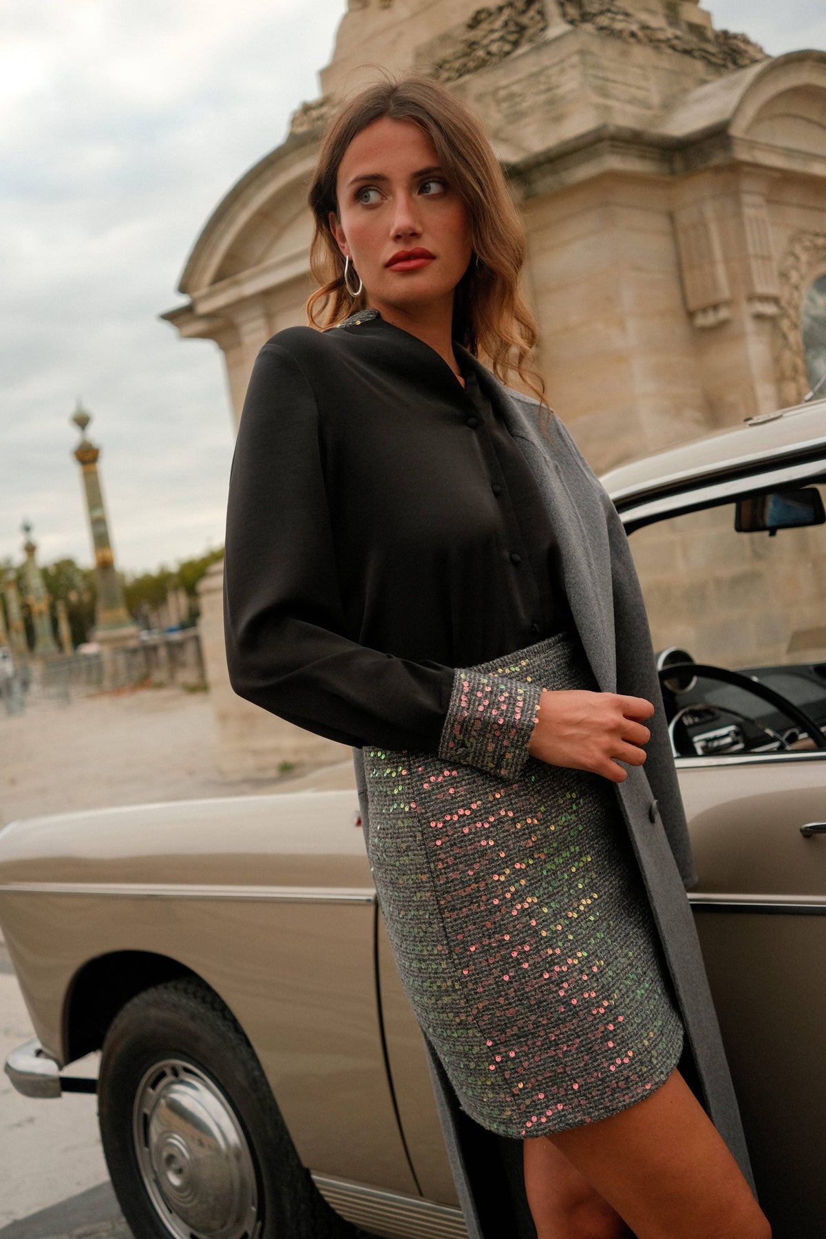LULUMARY SEQUIN COLLAR SHIRT Paita