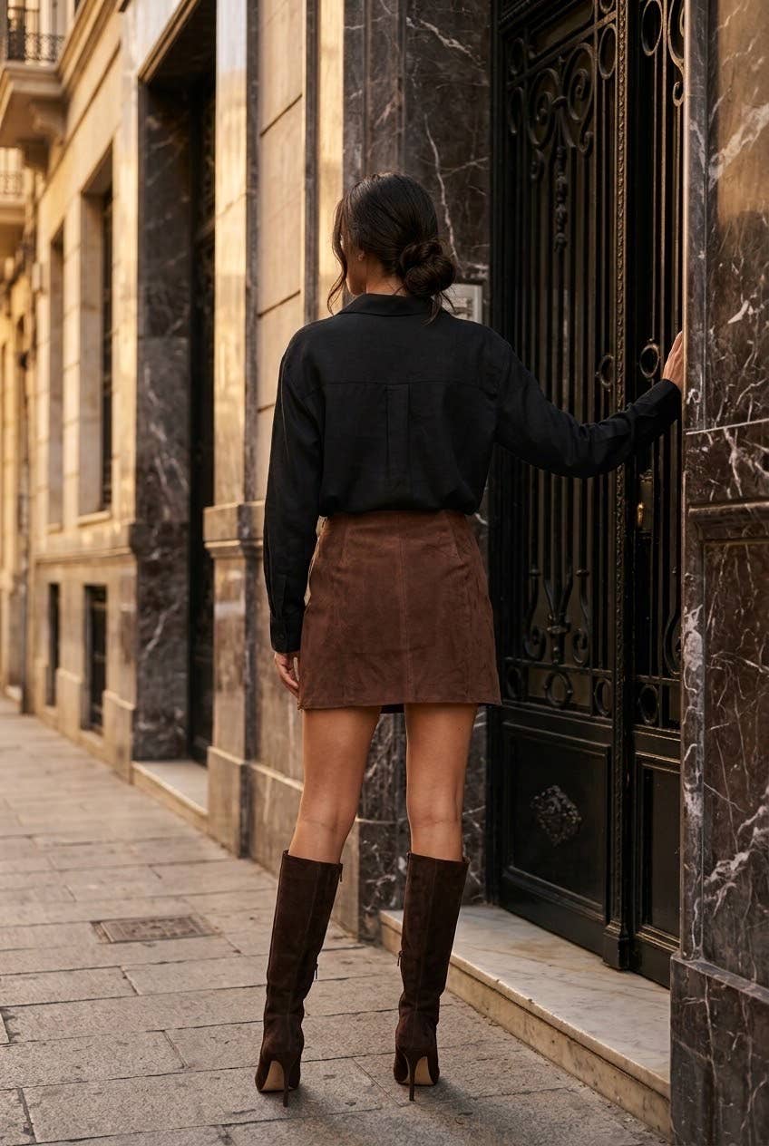Bohemian Elegance Skirt: Noir / L
