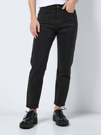 NMMONI HW STRAIGHT ANK BLACK JEANS Farkut