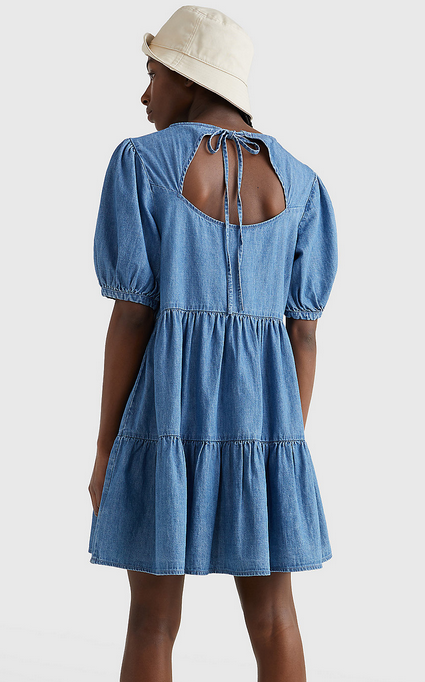 TJW TIERED CHAMBRAY DRESS Mekko
