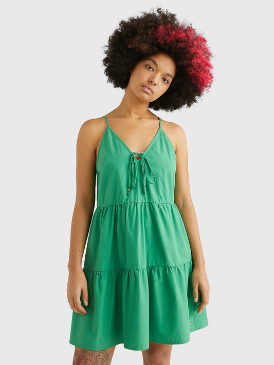 TJW POPLIN TIERED STRAPPY DRESS Mekko