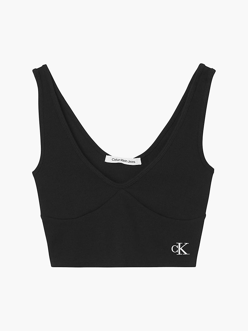 Calvin Klein Slim Cropped Ribbed Tank- toppi