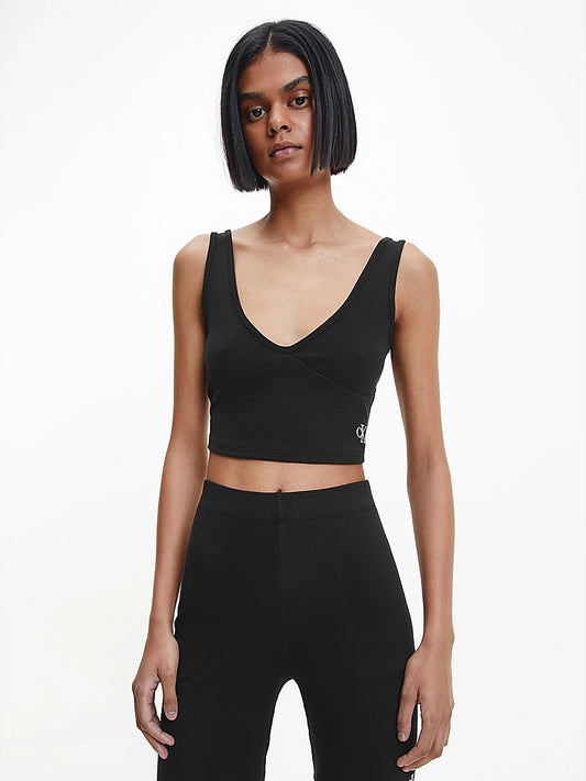 Calvin Klein Slim Cropped Ribbed Tank- toppi