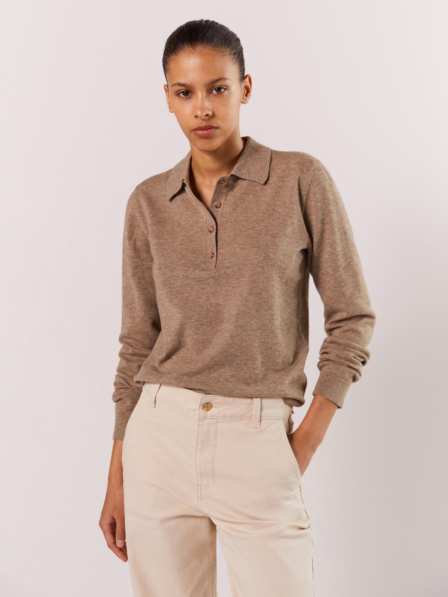 OBJTHESS L/S POLO SHIRT NOOS Neule
