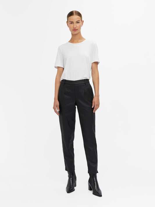 OBJBELLE LISA COATED PANT NOOS Housut