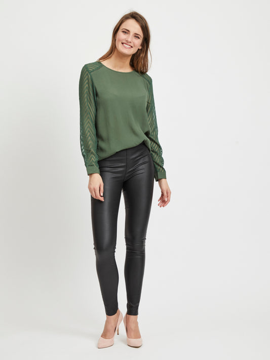 OBJBELLE MW COATED LEGGINGS NOOS Housut