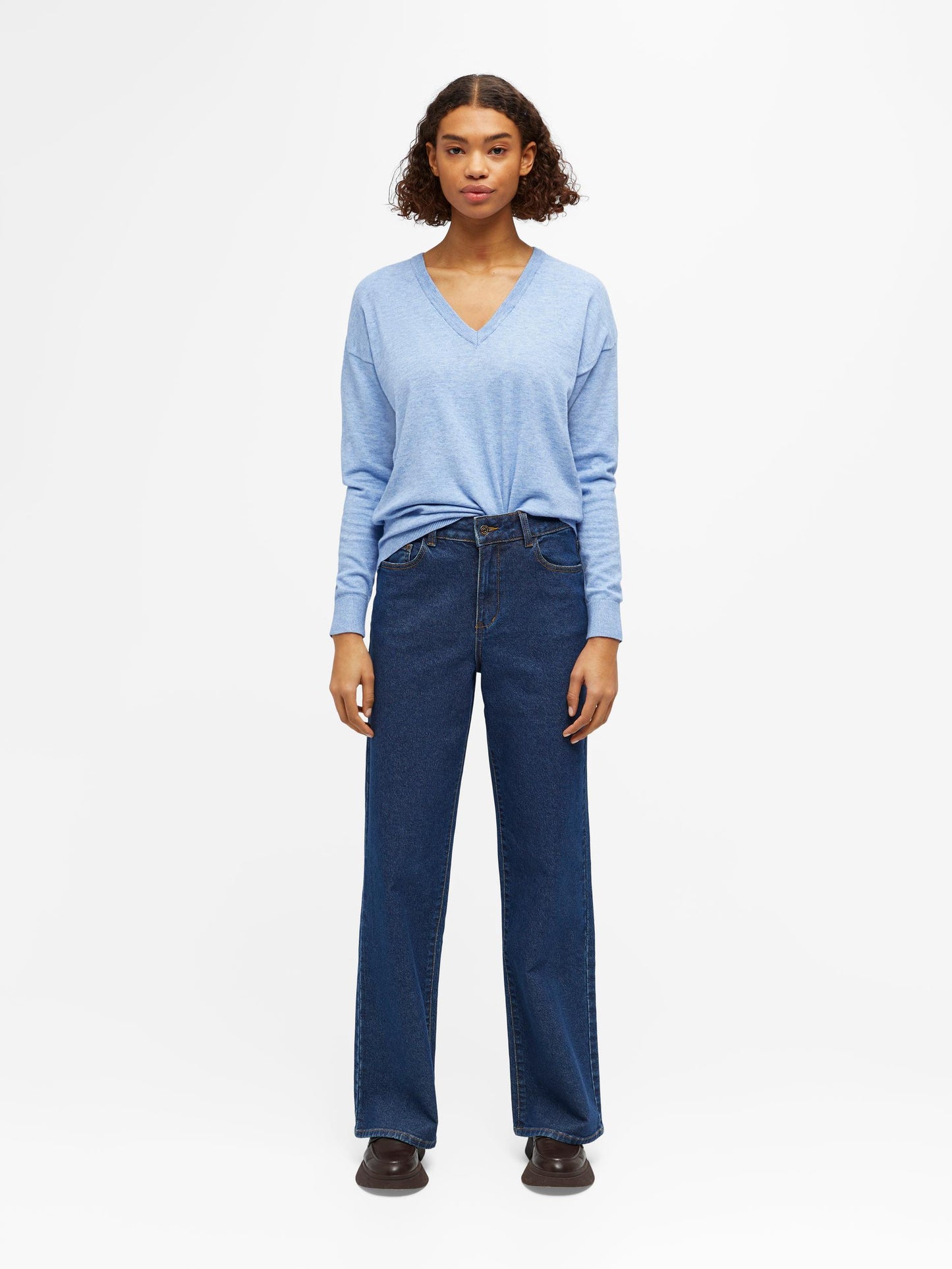 OBJTHESS L/S V-NECK KNIT PULLOVER NOOS Neule