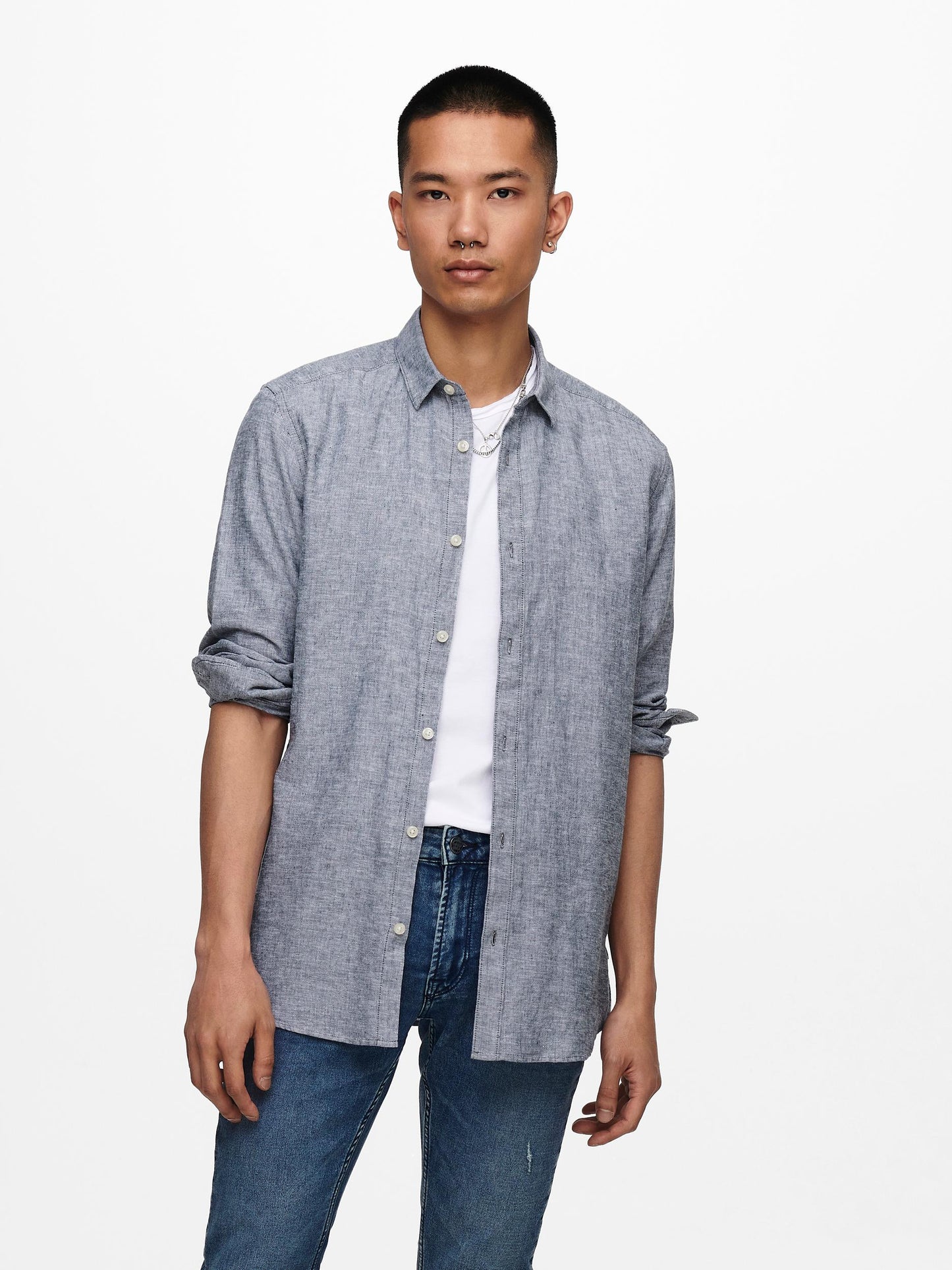 ONSCAIDEN LIFE LS SOLID LINEN SHIRT NOOS Pellavapaita