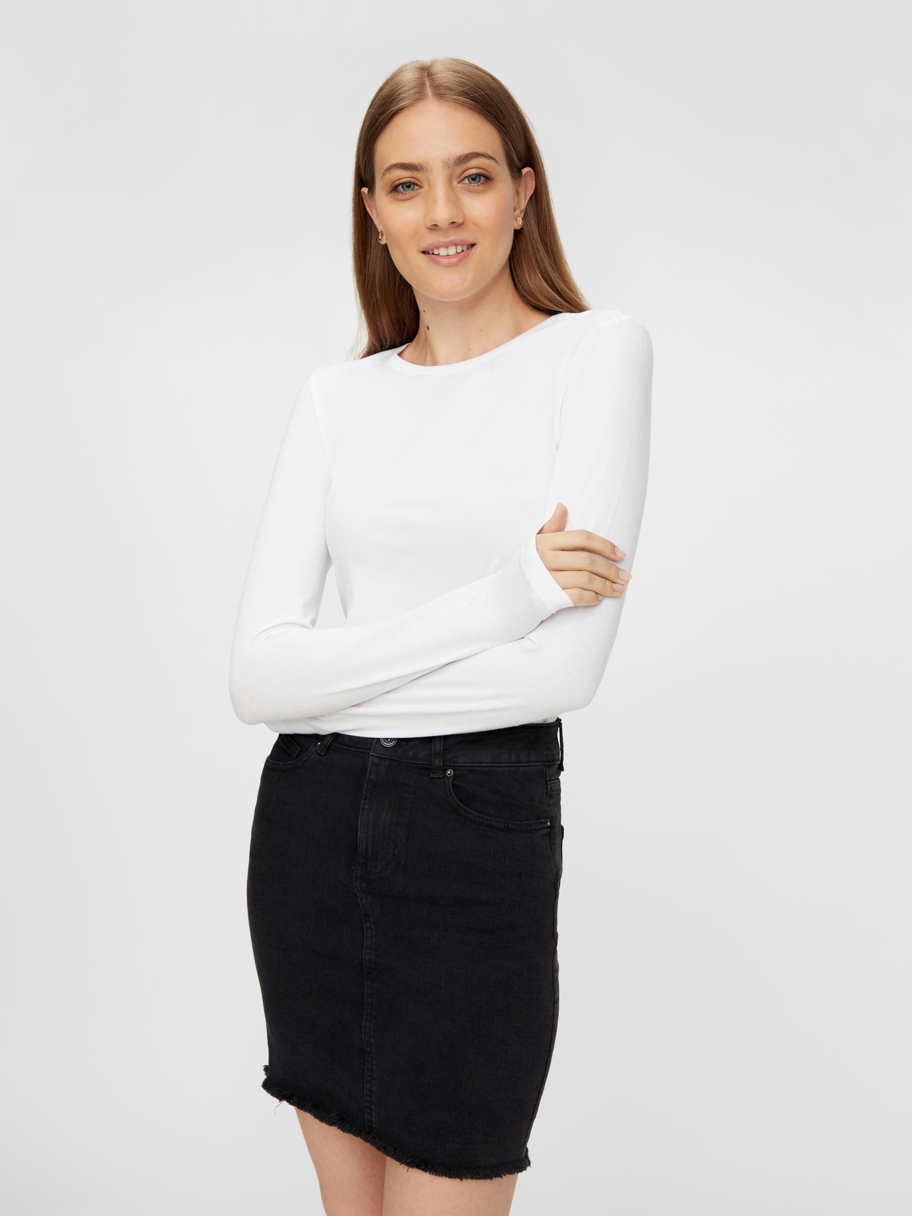 PIECES Pcsirene Tee Noos T-Shirt Donna Slim Fit - Morbida E Traspirante, Scollo Rotondo