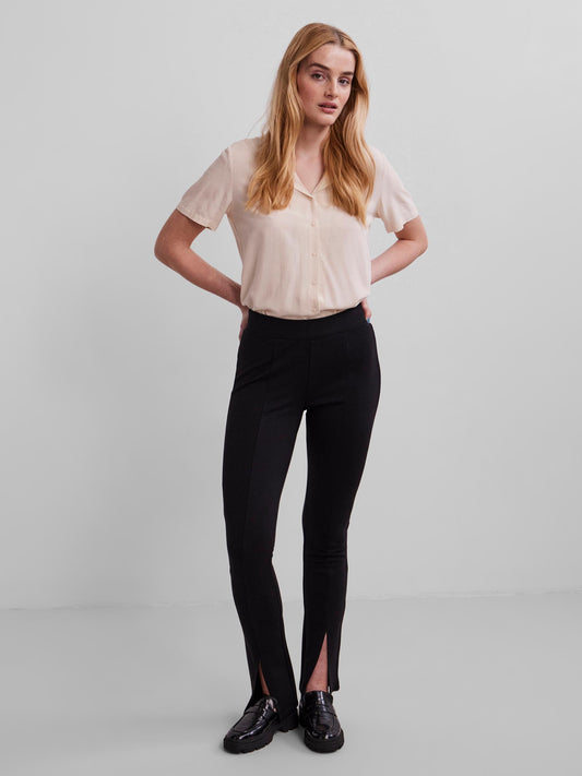 PCKARLA HW SLIT FLARED PANT Housut