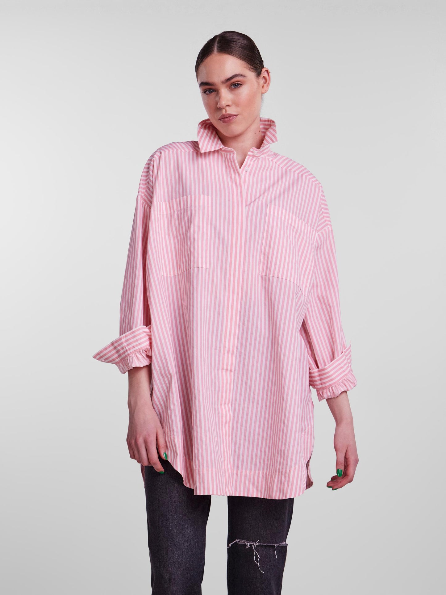 PCFILLU LS OVERSIZED SHIRT D2D Paita