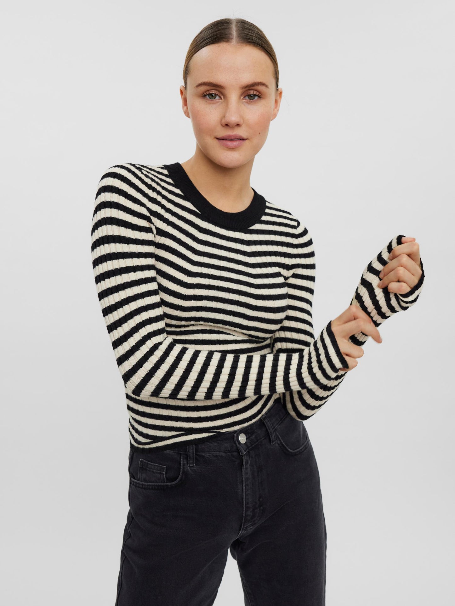 VMKIKI LS O-NECK RIB BLOUSE NOOS Neule